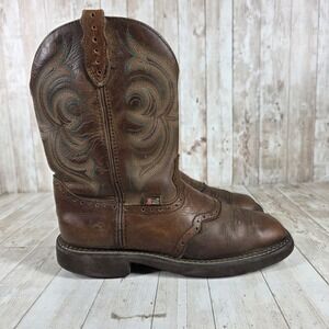 Justin Gypsy Women's Brown Leather Western Cowboy Boots Square Toe 8.5B 19984